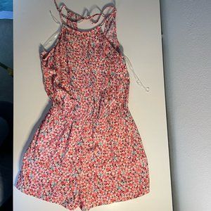 S Pink Floral Summer Romper